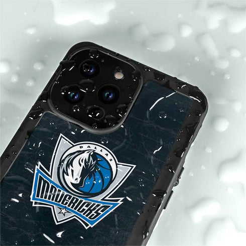 NBA Dallas Mavericks Black Primary Logo iPhone 15 Pro Waterproof Case